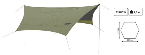Тент со стойками Tramp Lite Tent Green TLT-034