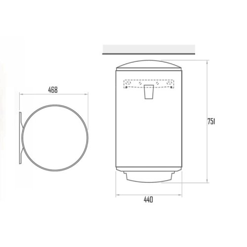 Водонагреватель TESY DRY 80л, 2х0,8 кВт (CTVOL804416D06TR)