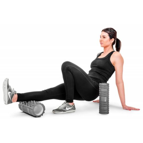 Роллер масажер для кросфіта і йоги Hop-Sport HS-001YG сірий