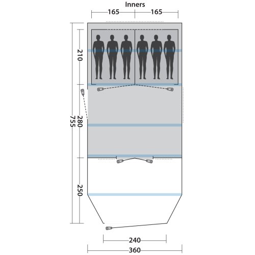 Палатка Easy Camp Arena Air 600 Aqua Stone
