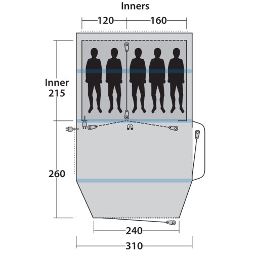 Палатка Outwell Rosedale 5PA Blue