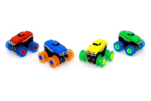 Машинки на бат. Trix Trux набір 2 машинки з трасою (червоний + жовтий)