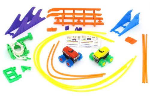 Машинки на бат. Trix Trux набір 2 машинки з трасою (червоний + жовтий)