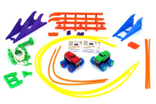 Машинки на бат. Trix Trux набор 2 машинки с трассой (красный+зеленый)