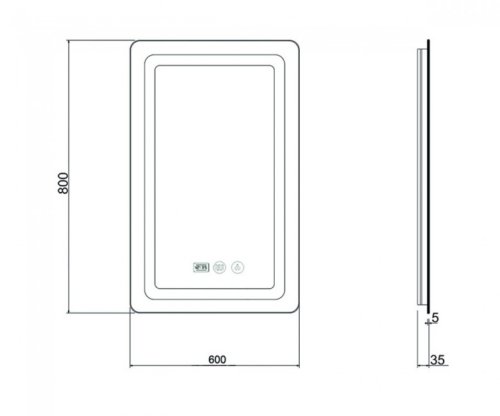 Зеркало Q-TAP Mideya LED DC-F912 с антизапотеванием 600х800 (QTMIDDCF912)