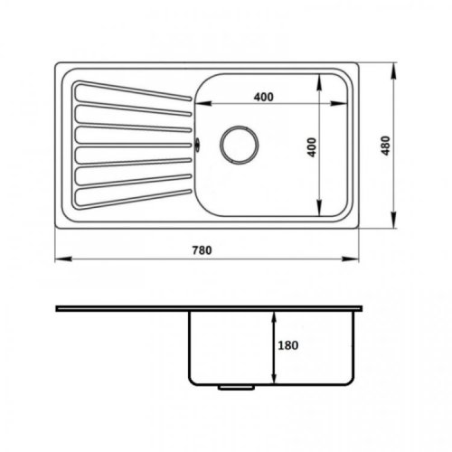 Кухонная мойка Lidz 7848 Satin 0,8 мм (LIDZ7848SAT)
