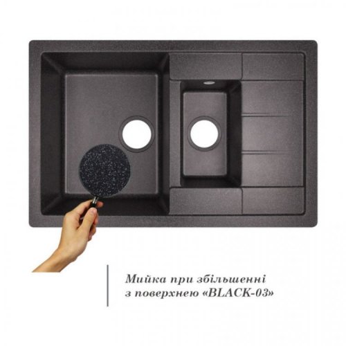 Кухонная мойка Lidz 780x495/200 BLA-03 (LIDZBLA03780495200)