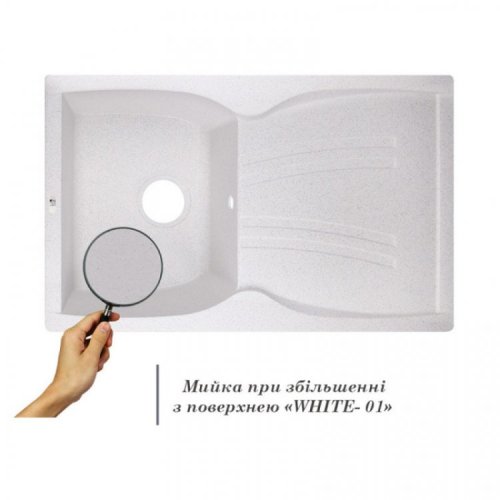 Кухонна мийка Lidz 790x500 / 200 WHI-01 (LIDZWHI01790500200)