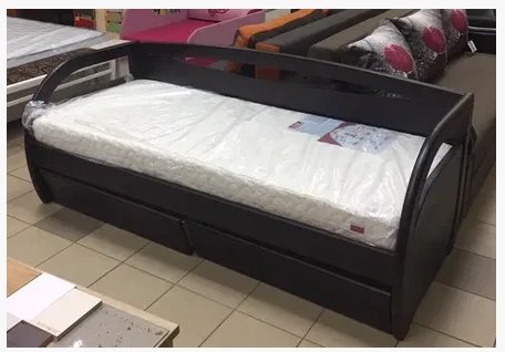 Кровать односпальная МИКС-мебель Бавария с ящиками 90x200 каштан