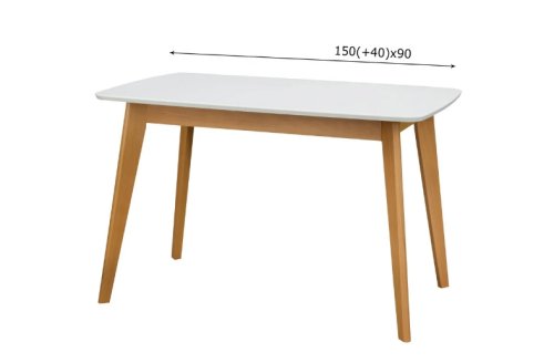 Стол обеденный МИКС-мебель Модерн 150-190 белый/бук