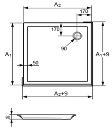 Душевой поддон Huppe Verano 80x80 235010.055