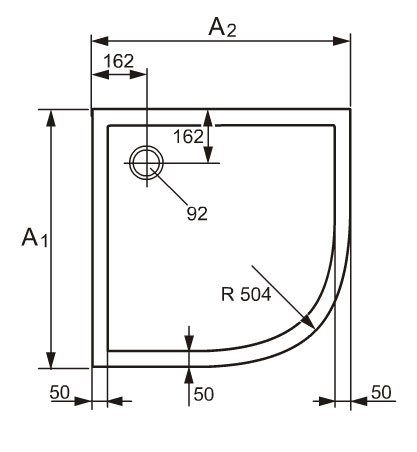 Душевой поддон Huppe Streamline R90 250202.055