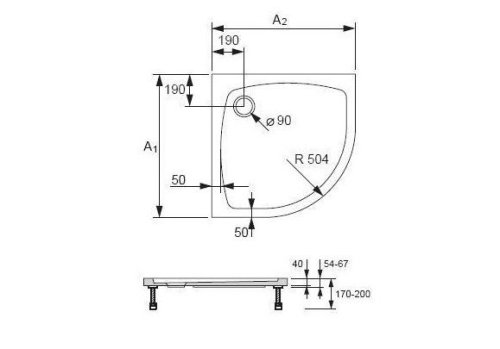 Душевой поддон Huppe Streamline R100 250203.055
