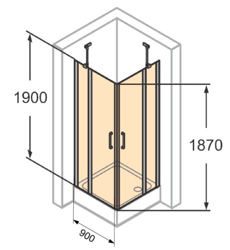 Душевая дверь Huppe Classics 2 90x90 C23002.069.321