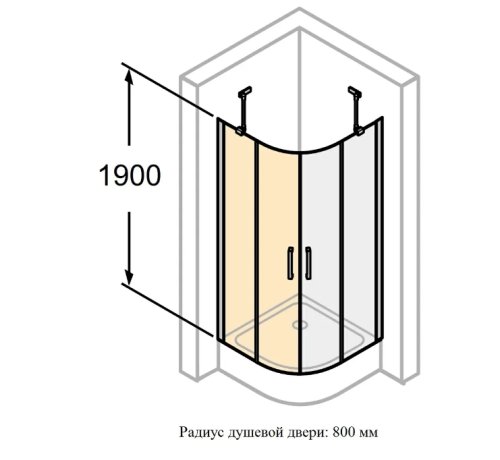 Душевая дверь Huppe Classics 2 R80 C24001.069.321