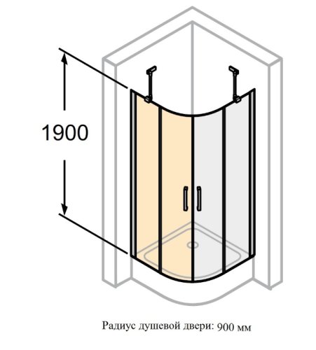 Душові двері Huppe Classics 2 R90 C24002.069.321