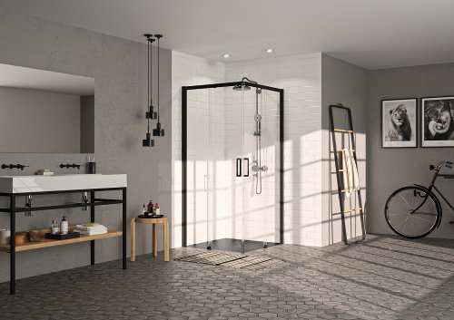 Душова кабіна Huppe Classics 2 EasyEntry 90x90 Black Edition C25002.123.321