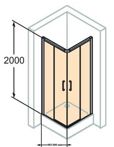 Душова кабіна Huppe Classics 2 EasyEntry 100x100 Black Edition C25003.123.321