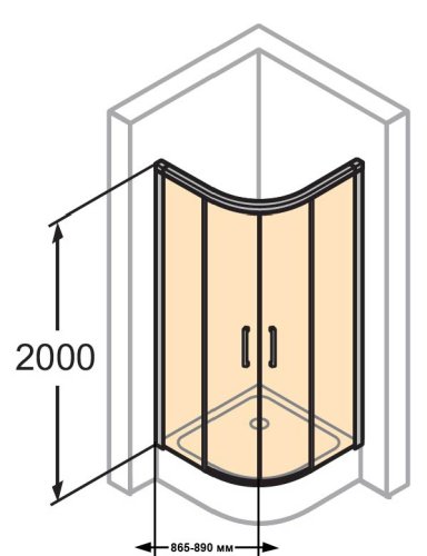 Душевая кабина Huppe Classics 2 EasyEntry R90 Black Edition C25502.123.321