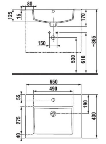 Тумба с умывальником Jika Cube 65 H4536021763001