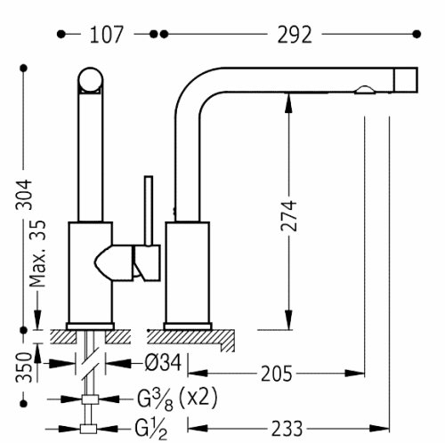 Смеситель для кухни Tres Top 162456