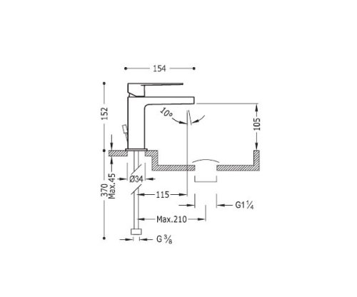Смеситель для умывальника Tres Class 20510301