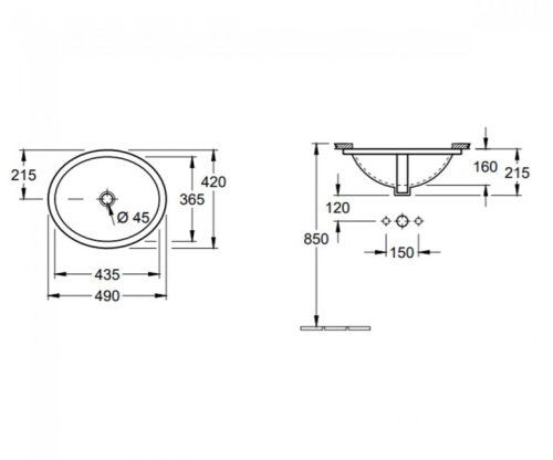 Умывальник Villeroy&Boch O.Novo 49 4A304301