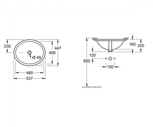 Умывальник Villeroy&Boch O.Novo 53 4A304801