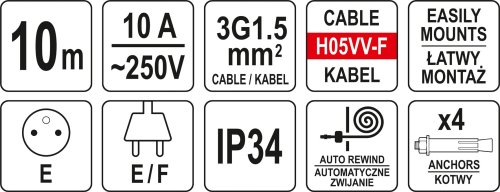 Удлинитель YATO YT-81220 (10 м)