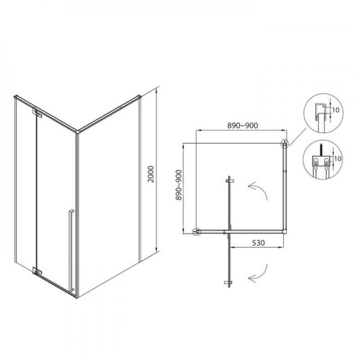 Душевая кабина Eger Freez 599-180L/1