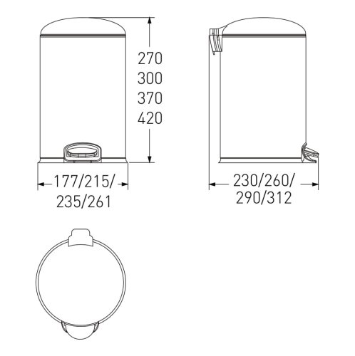 Відро для сміття з педаллю VOLLE 14-08-53B