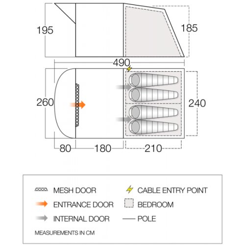 Палатка Vango Hudson 400 Sky Blue