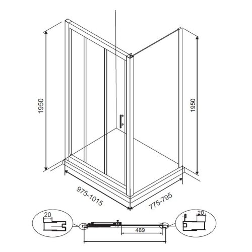 Душевая кабина Eger Lexo 599-811/1
