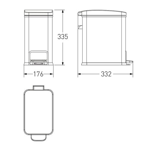 Відро для сміття з педаллю Volle 14-08-67ST