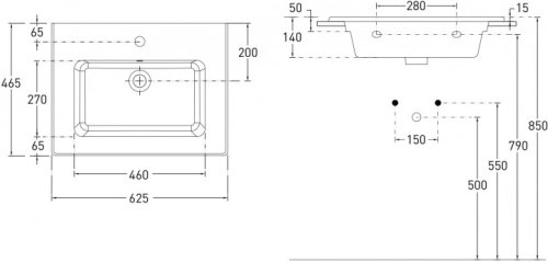Тумба с умывальником Volle Libra 60 15-41-61