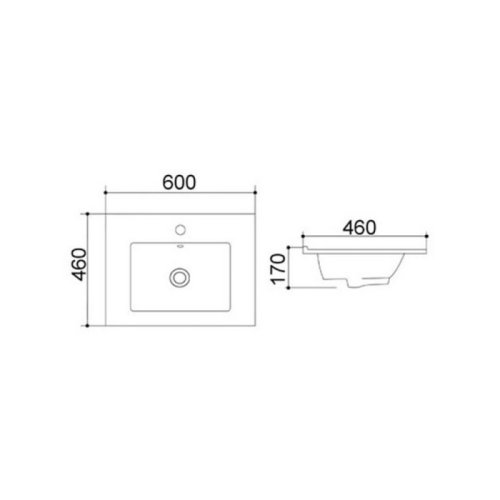 Умывальник Q-tap Albatross WHI 4530-600/F008 с донным клапаном (QTALBWHI4530600F008)