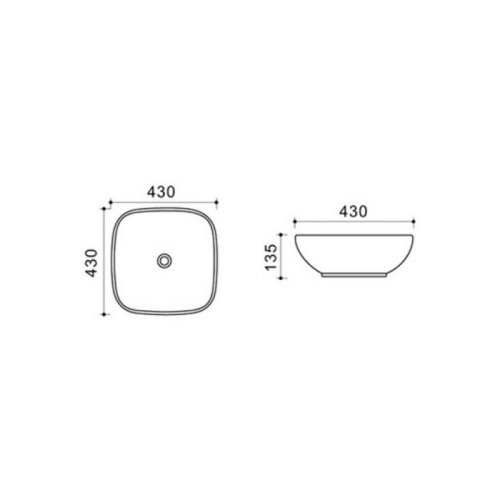 Умывальник Q-tap Kolibri WHI 41288/F008 с донным клапаном (QTKOLWHI41288F008)