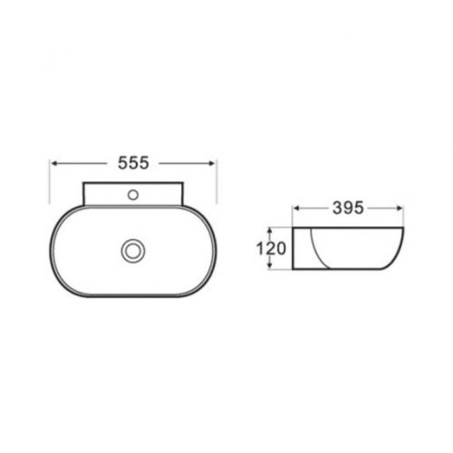 Умывальник Q-tap Cardinal WHI 177/F008 с донным клапаном (QTCARDWHI177F008)