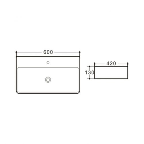 Умывальник Q-tap Nando WHI 404/F008 с донным клапаном (QTNANDOWHIA404F008)