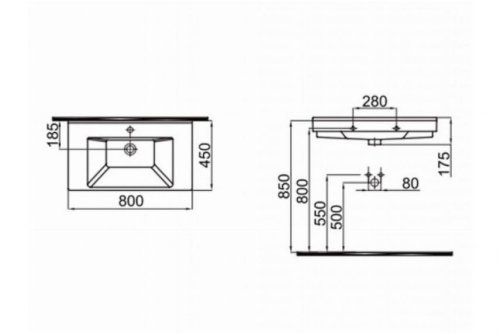 Умывальник Idevit Merkur 0201-3805