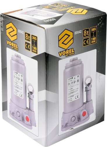 Домкрат гидравлический бутылочный VOREL 80042 8т