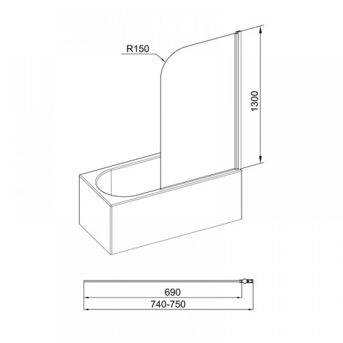 Штора на ванну Q-tap Standard CRM407513APR Pear (STDCRM407513APR)