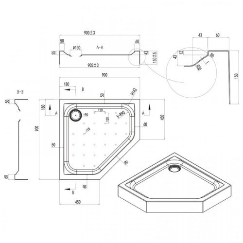 Душевой поддон Q-tap Leoscorp 309915 (LEOSCO309915)