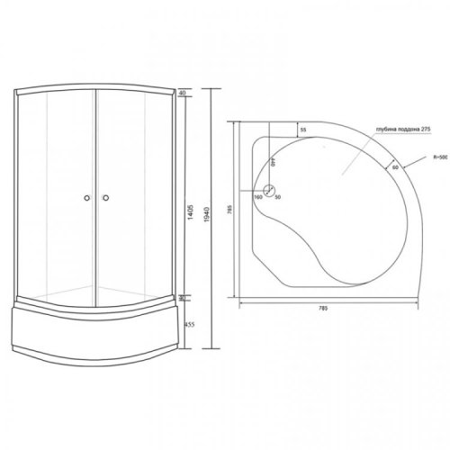 Душова кабіна Lidz Latwa SC80x80.SAT.HIGH.FR Frost (LLSC8080SATHIGHFR)