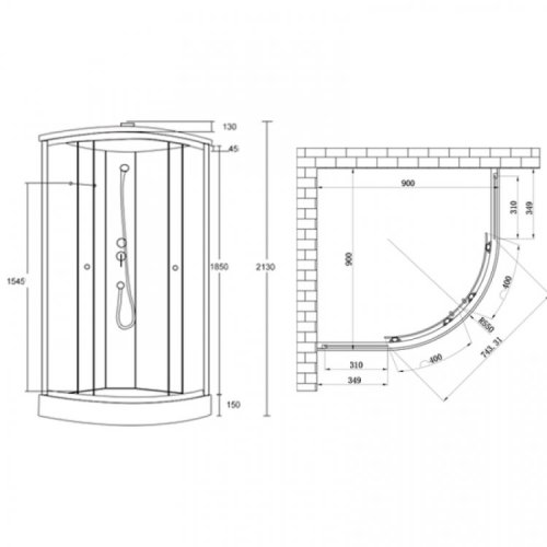Душевой бокс Lidz Tani SB90x90.SAT.LOW.FR Frost (LTSB9090SATLOWFR)