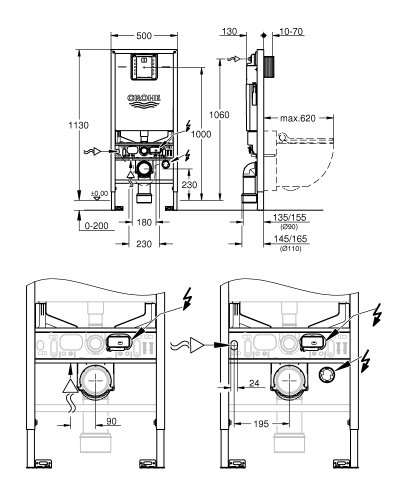 Инсталляция Grohe Rapid SLX для унитаза 39596000
