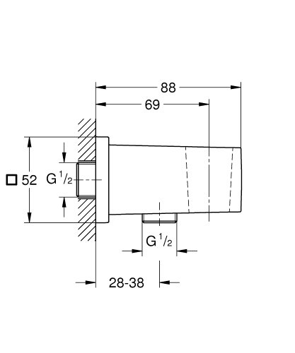 Шланговое подсоединение, с держателем Grohe Eurocube 26370000