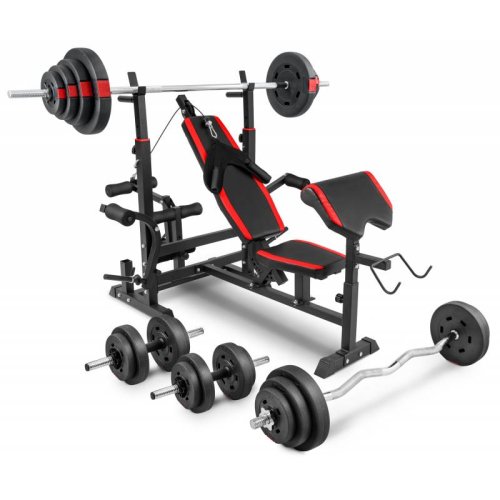 Набір Hop-Sport Premium 124 кг з лавою HS-1075