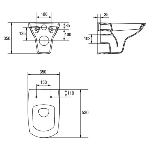 Инсталляция Cersanit Aqua 02 + унитаз Cersanit Carina CleanOn