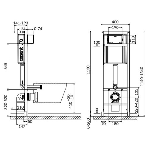 Инсталляция Cersanit Aqua 02 + унитаз Cersanit Carina CleanOn